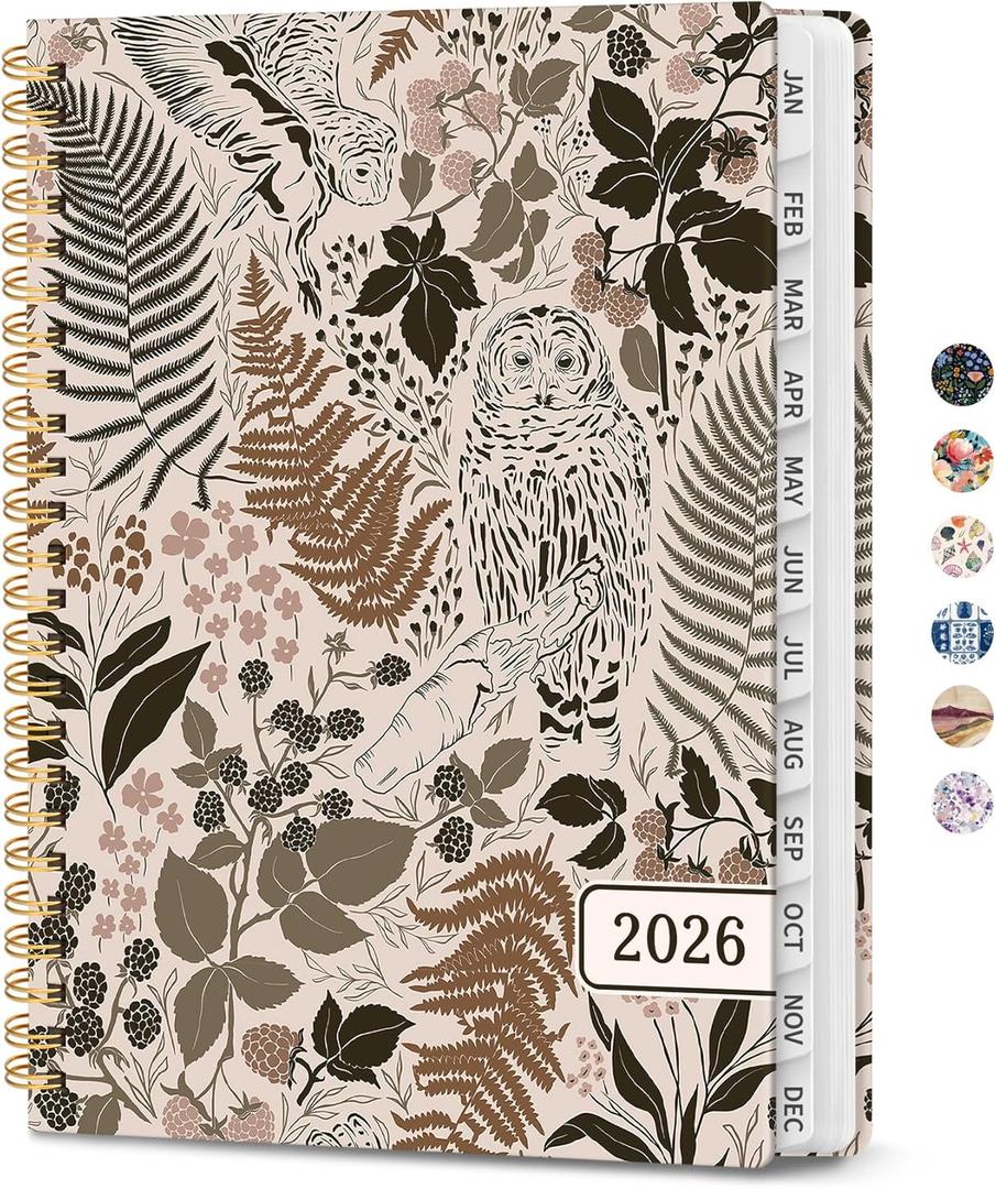 2026 Planner, Weekly and Monthly Planner for Women, Jan 2026 - Dec 2026 Pretty 2026 Calendar Planner with Monthly Tabs, Inner Pocket, Spiral Binding, Perfect for Office Home School - 8.5" x 11", Magical Forest