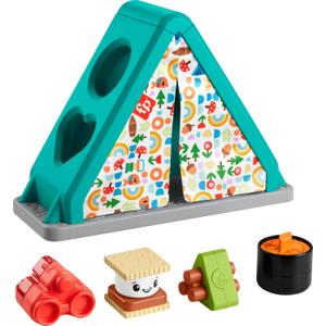 Fisher-Price Baby Developmental Toy SMore Shapes Camping Tent Block Sorting Activity for Infants Ages 6+ Months (1 count (pack of 1))