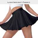 Mini Pleated Tennis Skirt for Women: Flowy Skorts for with Shorts Pockets - Athletic Trendy - Golf Pickleball (Black, XXL)
