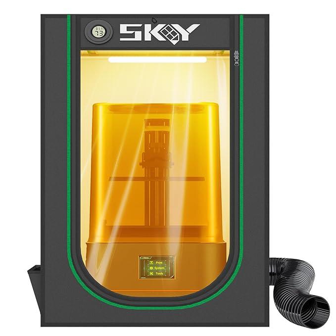 Resin 3D Printer Enclosure with Ventilation, 3D Printer Enclosure Tent Cover Eliminate Odors Dustproof Isolate Noise Compatible with Creality Anycubic Elegoo Series LCD Resin UV 3D Printer-Black Resin Enclosure-Black