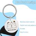 3 x Halloween Ghost Keychain, Halloween Keychain Boo Basket Stuffers for Women, Metal Spooky Gifts, With a Flannel Bag