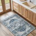 AMADA HOMEFURNISHING 2x3 Washable Area Rug, Low-Profile Entryway Rug with Non-Slip Backing & Durable Edge Binding, Vintage Rug Pattern, Small Rugs for Entryway, Kitchen & Living Room