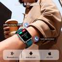 Smart Watch for Women Men, 1.85" HD AMOLED Fitness Tracker (Answer/Call) with 24/7 Heart Rate/Sleep/SpO2 Monitor for iPhone & Android, 120+ Sports Modes Smartwatch with IP68 Waterproof, 2 Bands