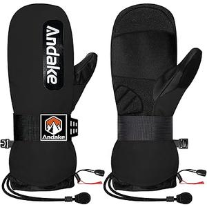 Andake Winter Ski Mittens for Men Women&Teenager,Waterproof & Insulated Snow Gloves, Warm Cold Weather Mittens,Professional Snowboard Mittens for Skiing, Snowboarding,Winter Sports