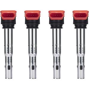 BDFHYK Ignition Coils Pack Compatible with Audi A3 A4 A5 A7 allroad Quattro Q5 Q7 R8 S4 S5 SQ5,Compatible with Tiguan VW Jetta Golf Passat GTI 2.0L 3.0L 3.2L 4.2L Coil for UF529 E1029 IC609 Set of 4