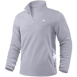 G Gradual Men's Quarter Zip Pullover with Zipper Pocket Fleece Lined Warm Sweater Golf Hiking Outdoor Lightweight Sweatshirt, XL