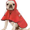 Waterproof Dog Raincoat - Reflective Adjustable Pet Rain Coats Jacket, Lightweight Dog Hooded Poncho Raincoats for Dogs (Red, Medium)