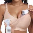 As Fairy Wireless Seamless Pumping Bra Hands Free Nursing Bra Wirefree Comfort Wearable Breast Pump Brass, Medium