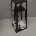 HPC Decor 2PCS Solar Lanterns for Outdoor Decor-20in 15.6in Black Metal Candle Lanterns w/ Waterproof Solar Powered Candles- Modern Farmhouse Hanging Decor for Front Porch,Yard Garden Patio