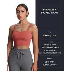 Aoxjox Women's Workout Sports Bras Fitness Yoga Crop Tank Twist Back Cami (Rust Red, XX-Small)