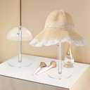 JUESHA 4 Pack Clear Acrylic Hat Display Stand Height Adjustable, Countertop Hat Holder for Baseball Caps Cowboy, Wig Head Counter Stand for Closet (PATENT PENDING)