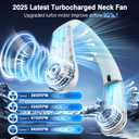 ChillGo Portable Neck Fan - 8400 RPM Enlarged Turbo Airflow - 5200mAh Personal Rechargeable Cooling Wearable Fan - Max 16H, 4 Speeds, Foldable, LED Display - Great Gifts for Men Women - NYC Snowfall