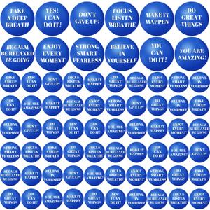 60 Pieces Motivational Stress Balls 2.5 Inch Inspirational Stress Relief Ball Bulk Hand Exercise Balls Encouraging Blue Foam Balls Anxiety Small Balls with Quotes for Kids Adults Teens, 12 Styles