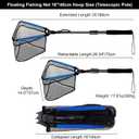 PLUSINNO Fishing Net Fish Floating Landing Net, Kayak Nets with Fixed Foldable Telescopic Pole Handle, Bass Trout Fishing Nets with Nylon Mesh for Pond Lake River, Fishing Gear Gifts for Men Anglers, 0.9M