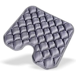 Inflatable Seat Cushion, U-Shaped Coccyx Cushion for Office Chair, Car & Wheelchair, Ergonomic Pressure Relief for Tailbone & Sciatica, Adjustable Firmness, Non-Slip Seat Pad for Long Sitting (Grey)