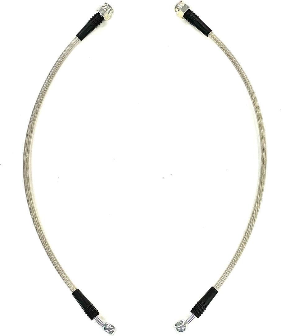 The Stop Shop Universal Braided Stainless Brake Hoses, 18 Inches Long with 10mm Banjo Hole and 3/8"-24 Female End, (Does Not Include Hardware) Made in USA