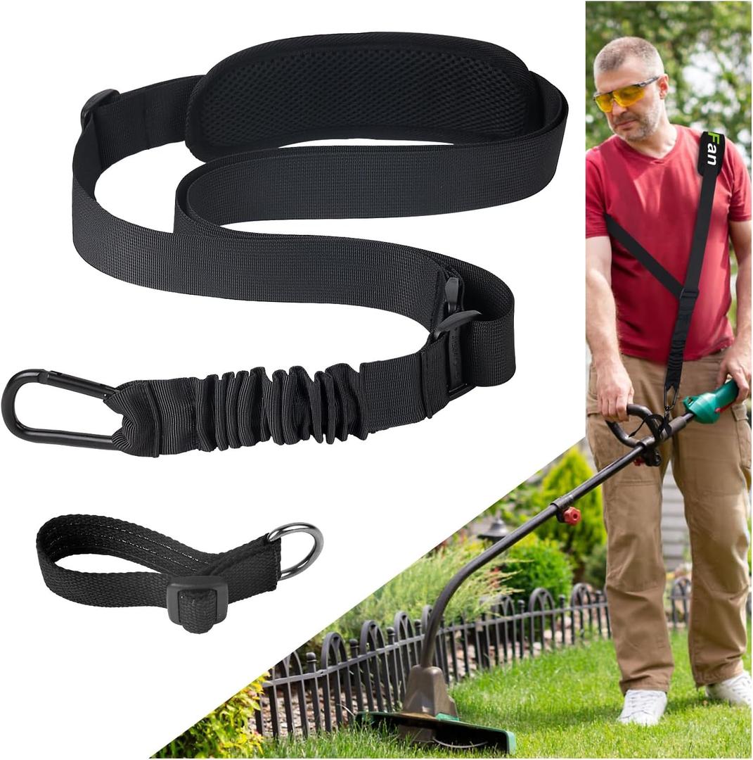 Trimmer Strap for Weed Eater Shoulder Strap Harness[Upgraded Elastic Part], Compatible with EGO/Greenworks String Trimmer, Leaf Blower, & Shrub Trimmers  Type B