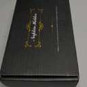 Wican Guest Towel Holder Tray for Bathroom, Oak and Iron Napkins Holder for Powder Room Dinning Table Wooden Basket for Disposable Paper Hand Towels Gold and Black (9.06 x 5.51 x 2.56 inchs)