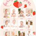 My First Year Picture Frame Board, Baby's First Year Picture Frame 12 Month Milestone Board, Strawberry Berry Nursery Decoration, Birthday Baby Memorial Kindergarten Decoration Gifts for Boys Girls, Keepsake Gifts for New Moms and Nursery Decorations 2x3 Inch (colorful)