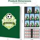 1 Green 9-Pocket Side-Loading Card Album, 20 Pages 360-Card Capacity - Portable Binder for Sports Trading Cards (Soccer, Baseball, Basketball, Football), Secure Snap Closure Collector Album
