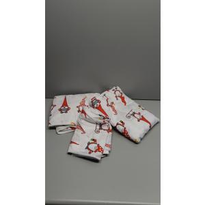 Queen Christmas Holiday Gnomes Red Sheet Set - Holiday Xmas Pattern Bedding Set - Deep Pockets - Snug Fit - 4 Piece - Wrinkle Free - Comfy Festive Winter - Holiday Sheets for Women, Men, Kids & Teens