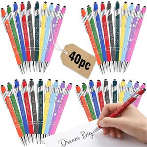 40 Pack Ballpoint Pens Bulk, Fine Point Metal Pens for Writing, Inspirational Motivational Pens with Sayings, Funny Nurse Teacher Office School Supplies Gifts for Women Men Coworkers