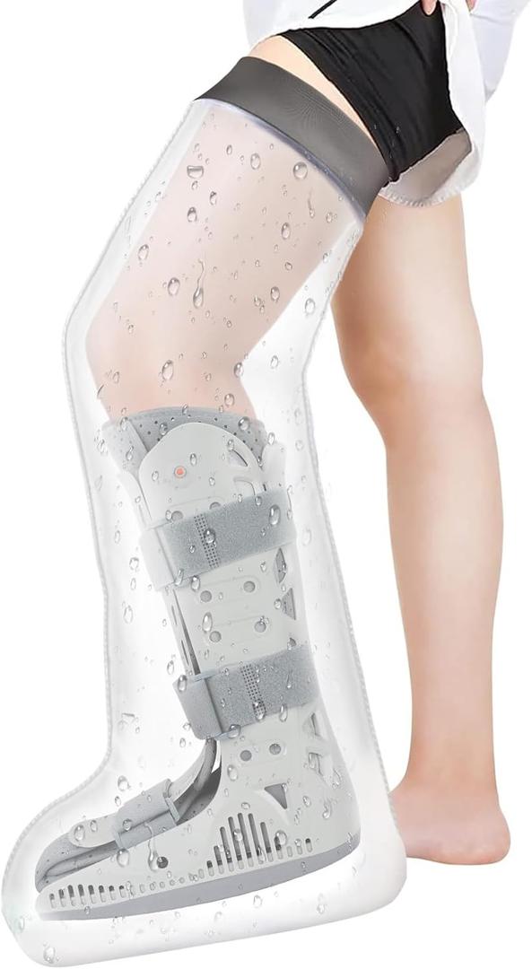 Zoyehoo Waterproof Full Leg Cast Cover for Showering Adult, Extra Long Cast Covers for Shower Leg, Reusable Watertight Shower Protector for Thigh Knee Foot Ankle Surgery Wounds Cast Boot & Brace, XL