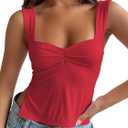 Trendy Queen Womens Going Out Crop Tops Backless Tank Tops Summer Y2k Teen Girls Basics Cute Clothes (X-Small, Red)
