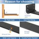 Heavy Duty Shelf Brackets, Floating Shelf Bracket 12 inch 6 Pack L Brackets for Shelves Black Metal Support Bracket for DIY Decorative with Screws