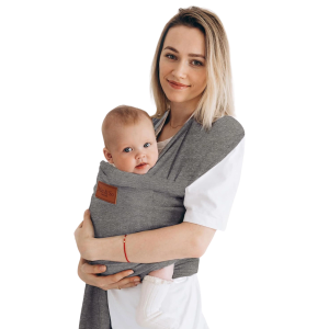 Baby Wrap Carrier - Premium Cotton Baby Carrier Wrap for Newborn to Toddler- Infant Carrier- Baby Holder One Size Fits All with Front Pocket (Grey) by Max&so (Dark Gray)