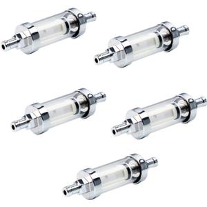 5/16 inch 9747 Inline Fuel Filter With Clear View Glass And Chrome (5)