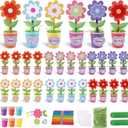 FULAIERGD 30 Packs Mother's Day Flower Paper Pot Craft Kits Make Your Standing Spring Flower Craft Kits Paper Cup Arts Crafts Decorations for Mom Fun DIY Decor Home Art Activities