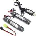 2 pcs 11.1V 2000mAh Gel -Gun Battery SM2P Plug: Lipo Battery for Splatter Balls - Compatible with Water Bead Blaster (11.1v)