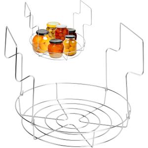 Canning Rack, Water Bath Canner Rack, Stainless Steel Canning Jar Lifter with Foldable Contoured Handles for Home Kitchen Use (12inch)