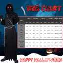 Grim Reaper Costume Halloween Adult Costumes Grim Reaper Hooded with Scythe,Chain Halloween Costumes (Black, S)