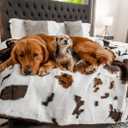 PupProtector Waterproof Throw Blanket, Brown Cowhide, 60x50 | Waterproof, machine washable — protects couches, beds & car seats