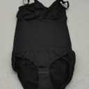 BRABIC Womens' Seamless Sleeveless V-Neck Bodysuit Shapewear Tummy Control (X-Small-Small, Black Brief)