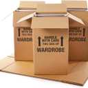 Amazon Basics Sturdy Wardrobe Moving Boxes, 20" x 20" x 34", Brown, 6-Pack