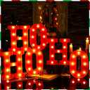 6 Pcs Lighted Christmas Ho Ho Centerpiece Decoration LED Letter Lights Sign Xmas Centerpiece Table Decor Christmas Tabletop for Bedroom Home Room Party Indoor Decor(Red,8.7 inch)