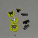 4-Pack Replacement Heads and 3 Guide Combs Guards Kit Compatible with OneBlade QP Series QP25/26/27/28/45/65