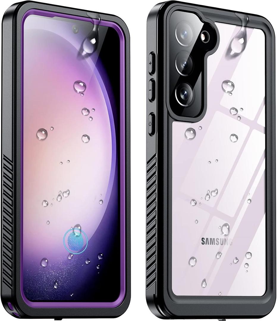 for Samsung Galaxy S23 Case,Waterproof Built-in Lens & Screen Protector[Full Body Shockproof][12 FT Military Drop Proof][Dustproof][IP68 Underwater] Case for Galaxy S23 5G-Purple