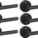 Goldenwarm Black Door Handles Dummy, Matte Black Door Handle Zinc Alloy, No-Turning Dummy Door Levers for Closet Hallway(6 Pieces/3 Pack)