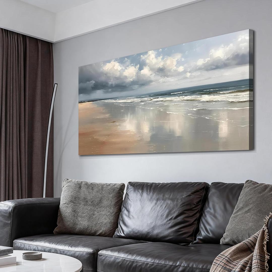 Acocifi Beach Canvas Wall Art 40"x20" | HD Print, impression style, waterproof, non-fading, artwork for office bedroom home decor, easy to hang