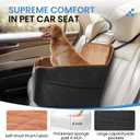 Dog Car Seat for Medium Dogs - Pet Car Seat with 2 Safety Straps & Waterproof Padding, Portable Pet Carrier for Cars, Trucks & SUVs, Comfortable Booster Bed for Pets Up to 55lbs (Black/Coffee)