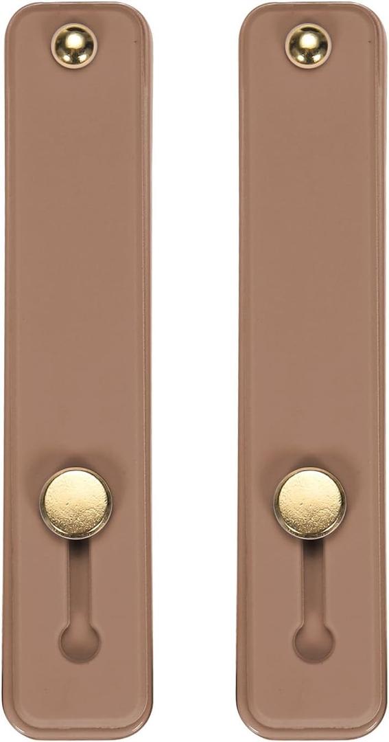 MECCANIXITY 2Pcs Phone Loop Finger Holder Silicone Phone Strap Grip Holder Cell Phone Grip Stand for Most Smartphones Brown