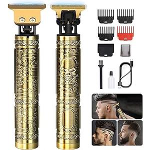 Vintage T9  Professional Hair Trimmer for Men, Cordless Rechargeable Beard Trimmer Hair Clippers for Men, Metal Body Cutting Grooming Kit, Beard Shaver Barbershop, Bronze