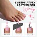 UNA GELLA French Toe Nail Press Ons, Pre-Etched 15 Sizes 180Pcs Sharp Square X-Soft Pink Press On Toenails False Toes Soft Gel Square Full Cover Fake Toenails for Nail Extensions DIY Salon Pedicure