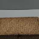 Sumnacon Seagrass Storage Basket with Lid Wicker Storage Baskets with Sections,Small Woven Shelf Basket for Toiletries Tampon, Seagrass Basket for Shelf Bathroom Toilet Table Counter,Coffee (Medium)