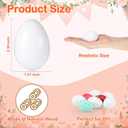 VioraWhite 200 Pcs Wooden Eggs for Crafts, Unpainted Fake Wood Eggs Bulk to Paint for Crafts Faux Chicken Nesting Items for Easter Basket Fillers Home Kitchen Party Decor (White)