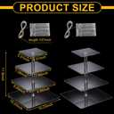 2 Pack 4 Tier Cupcake Stand with LED String Light Acrylic Cupcake Display Stand Clear Dessert Display Holder for Birthday, Wedding, Baby Shower, Party